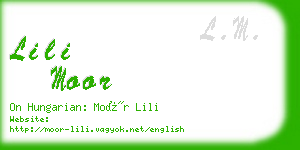 lili moor business card